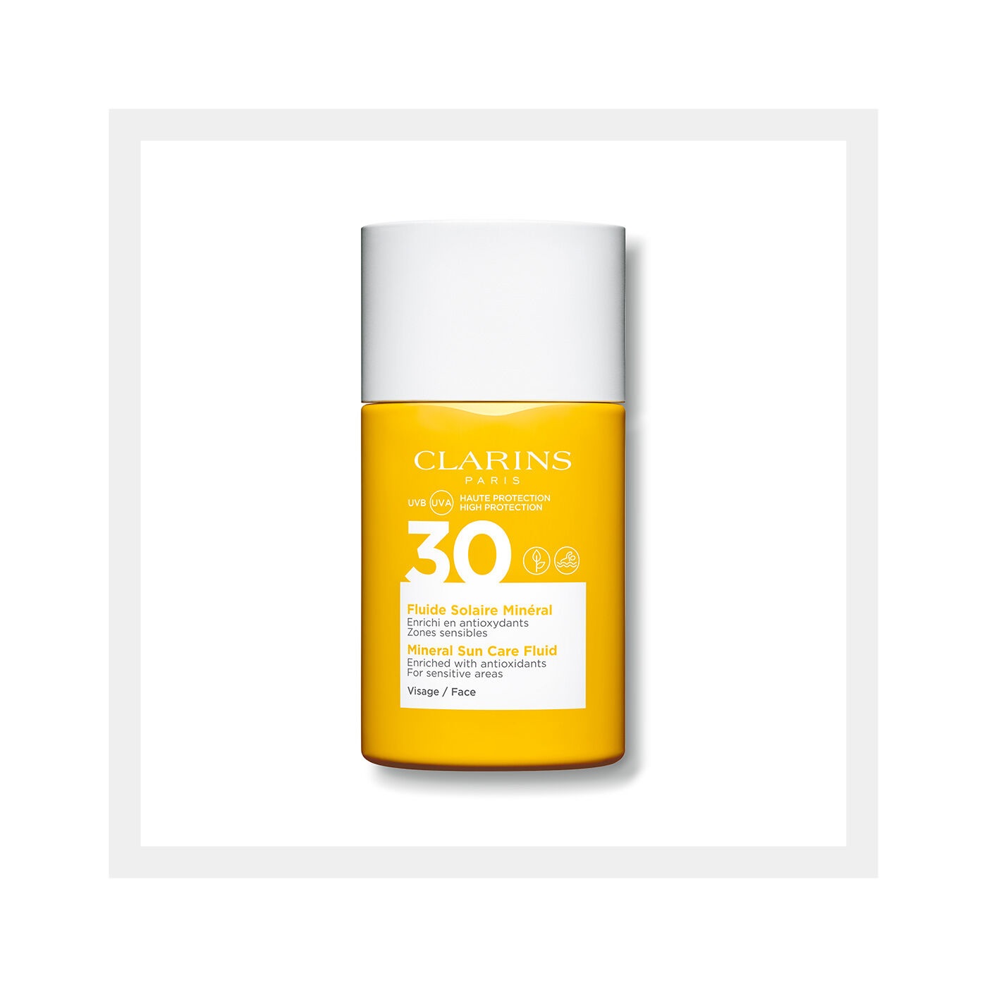 Clarins Fluido Solare Minerale Viso SPF 30 - Alta Protezione Antiossidante 30 ml