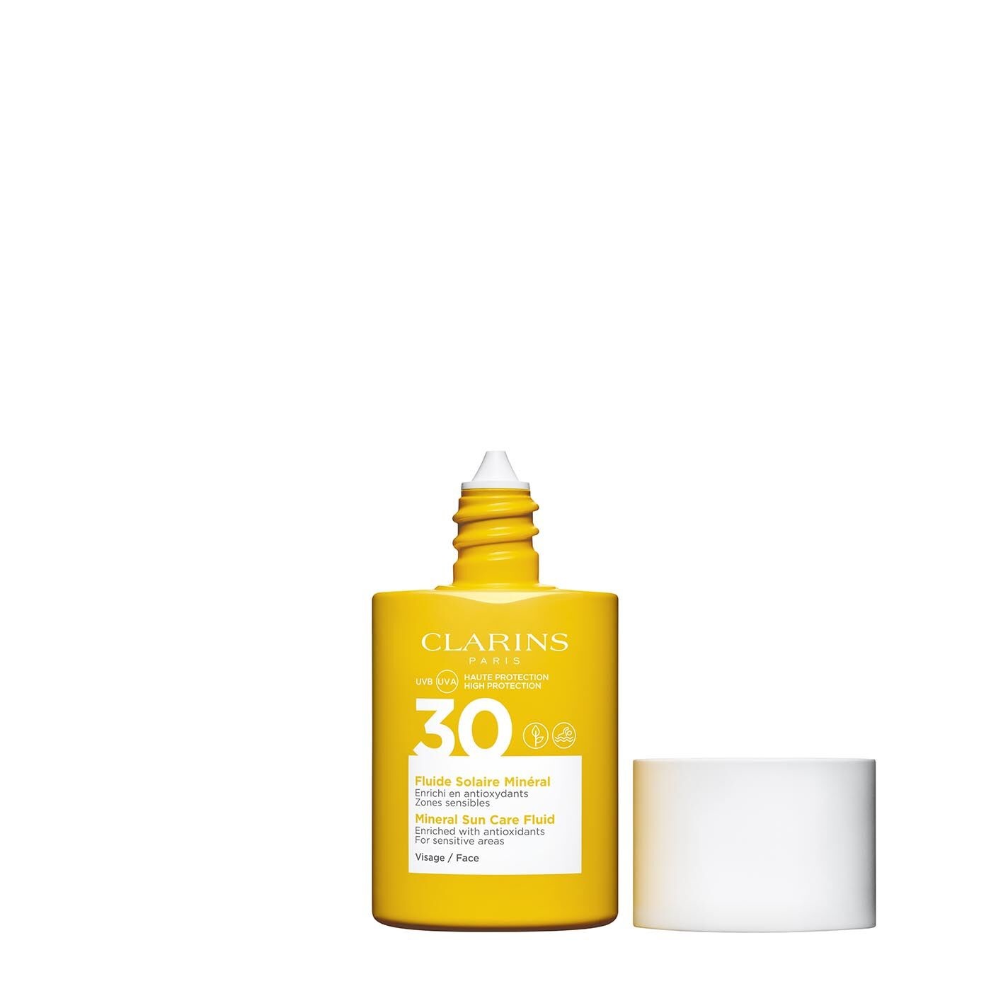 Clarins Fluido Solare Minerale Viso SPF 30 - Alta Protezione Antiossidante 30 ml