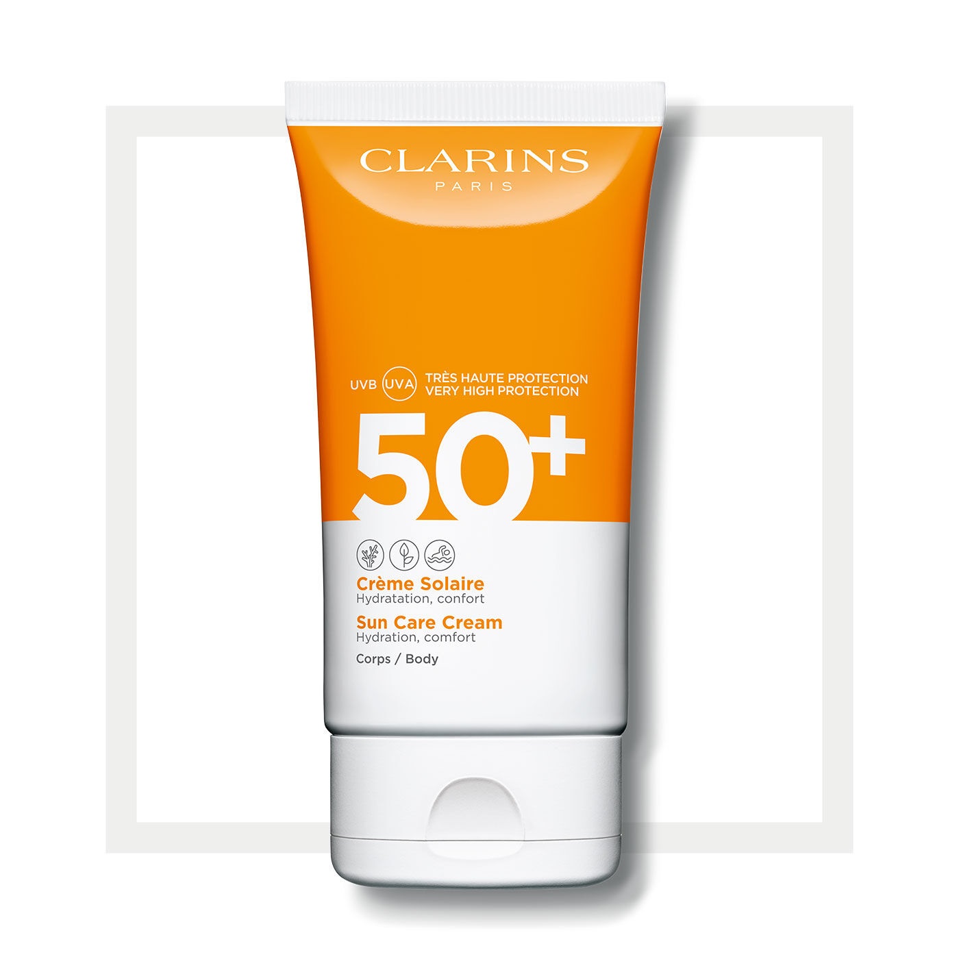 Clarins Crema Solare Corpo SPF 50 - Alta Protezione, 150 ml, Texture Leggera e Idratante
