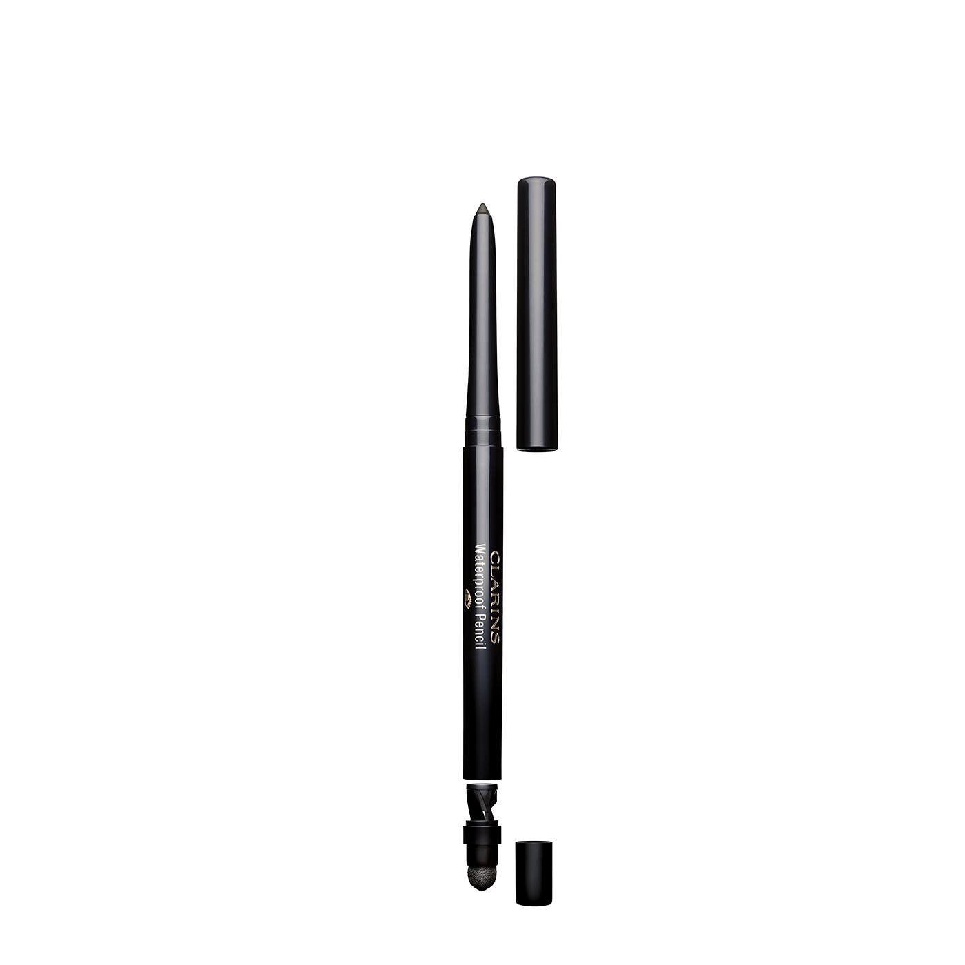 Clarins Matita Occhi Waterproof 01 Black Tulip - 0.29g, Lunga Tenuta, Colore Intenso, Con Temperino e Applicatore per Sfumare