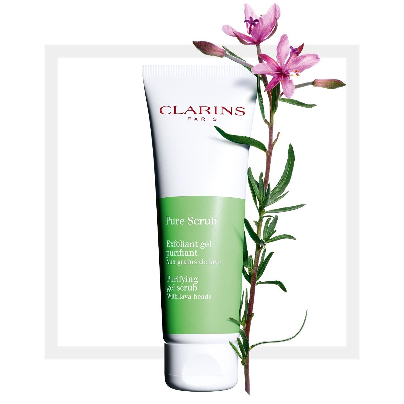 CLARINS Pure Scrub - Esfoliante Purificante 50 ml con Granuli di Roccia Vulcanica per Pelle Mista o Grassa