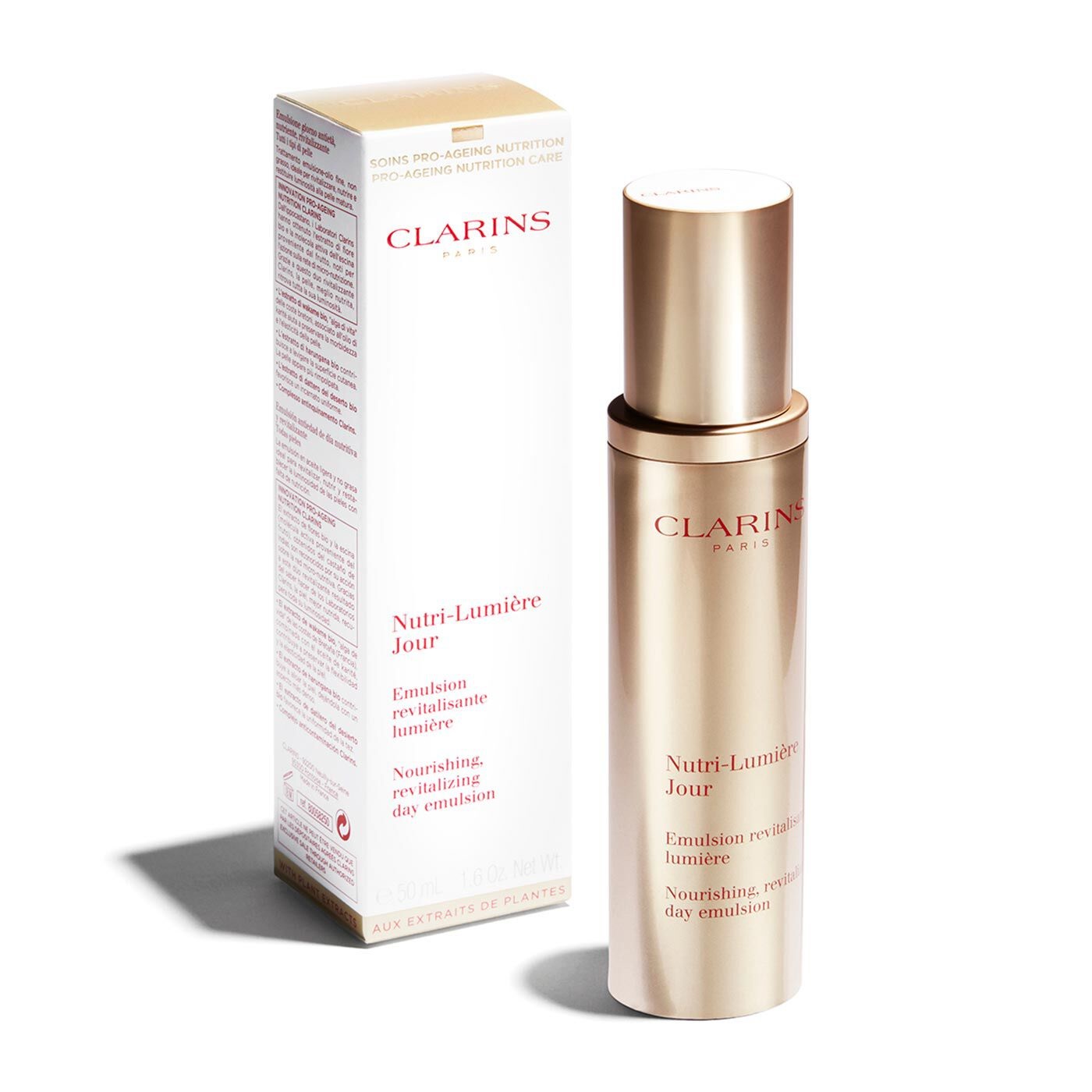 Clarins Nutri-Lumière Emulsione Giorno 50 ml - Emulsione-in-olio Nutriente e Rivitalizzante per Tutti i Tipi di Pelle