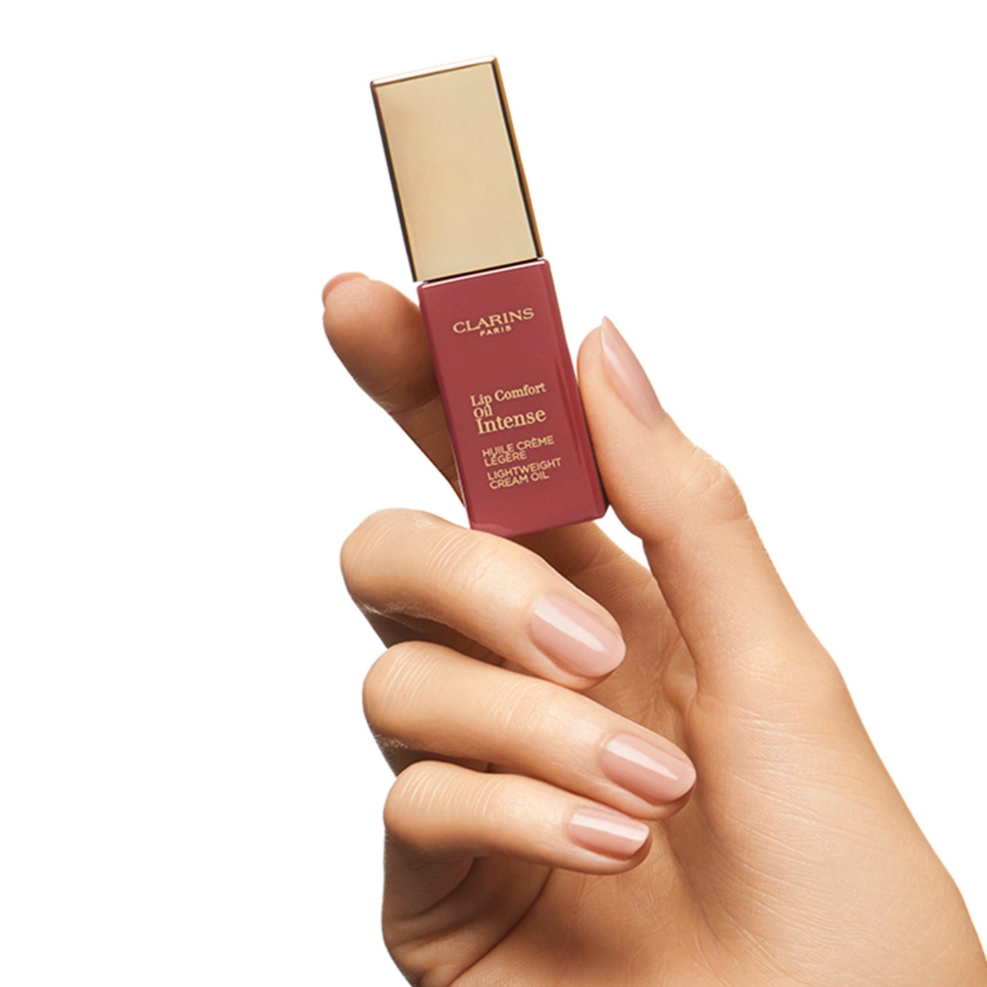 Clarins Lip Comfort Oil Intense 01 Intense Nude - Olio labbra idratante e brillantezza a specchio, 7 ml