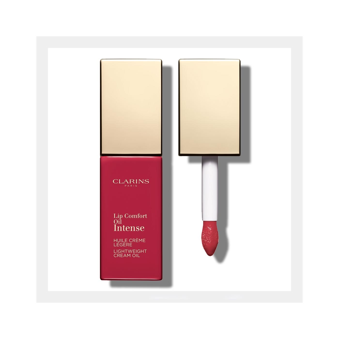 Clarins Lip Comfort Oil Intense 04 Intense Rosewood - Olio labbra idratante e brillantezza a specchio, 7 ml