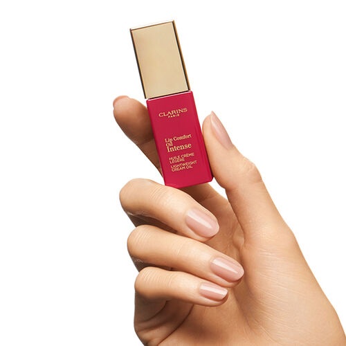 Clarins Lip Comfort Oil Intense 04 Intense Rosewood - Olio labbra idratante e brillantezza a specchio, 7 ml