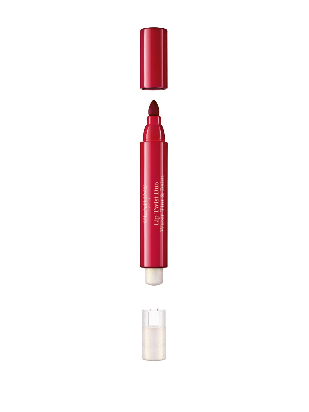 CLARINS LIP TWIST DUO WATER TINT & BALM - Tinta Labbra 01 RED SUNSET con Effetto Tatuaggio Mat e Finish Brillante