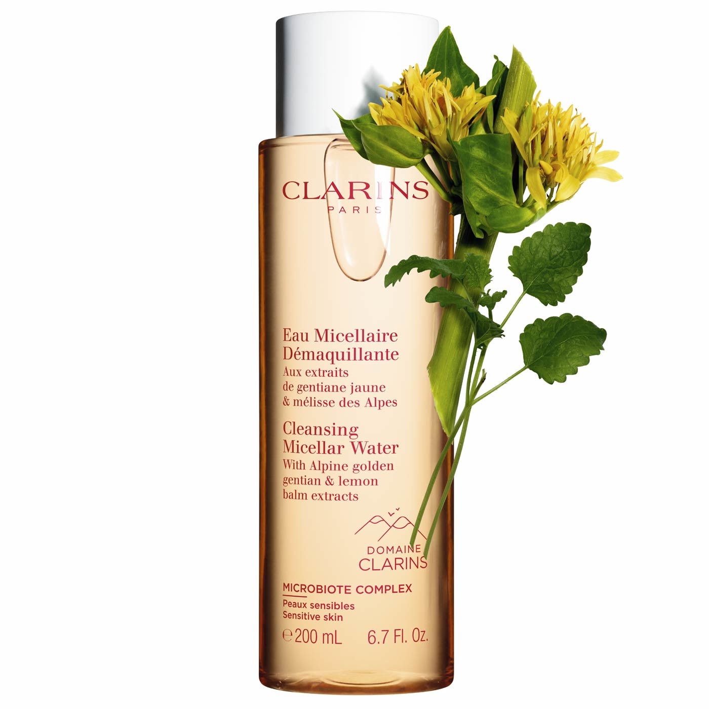 Clarins Acqua Micellare Detergente 200 ml - Struccante Emolliente con Genziana e Melissa