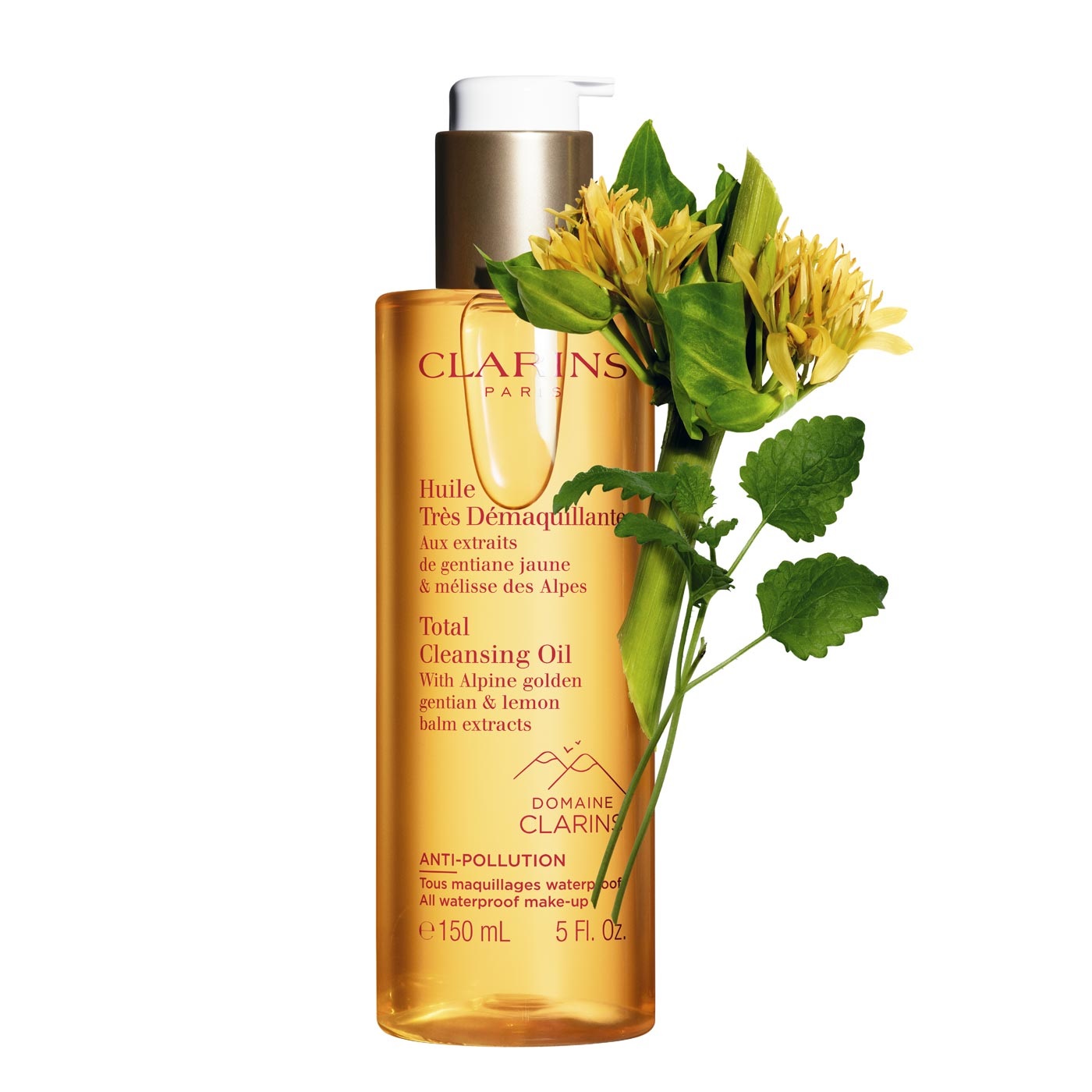 CLARINS Huile Très Démaquillante - Olio Struccante Vellutato 150 ml con Estratti di Genziana e Melissa