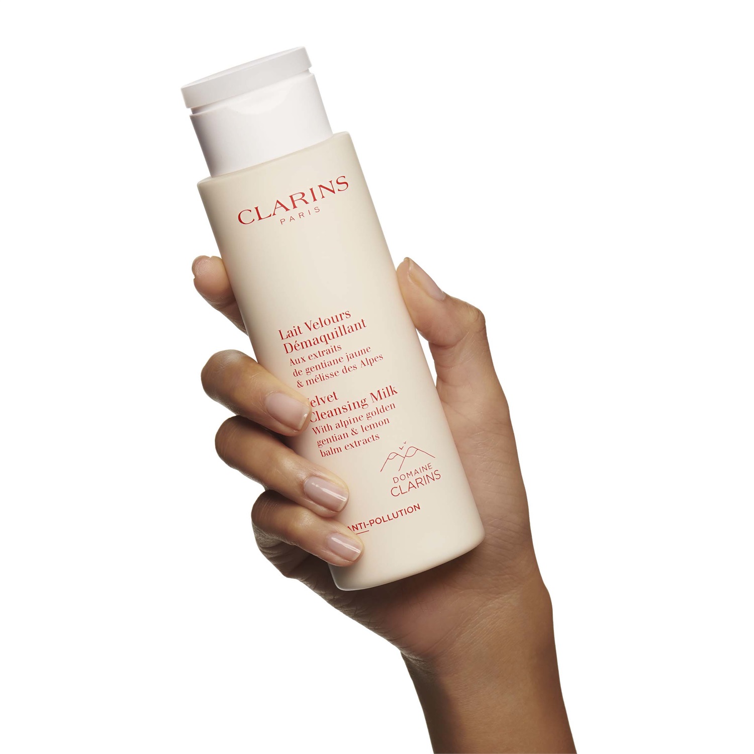 Clarins Lait Velours Démaquillant Latte Detergente Delicato 200 ml con Estratti di Genziana e Melissa