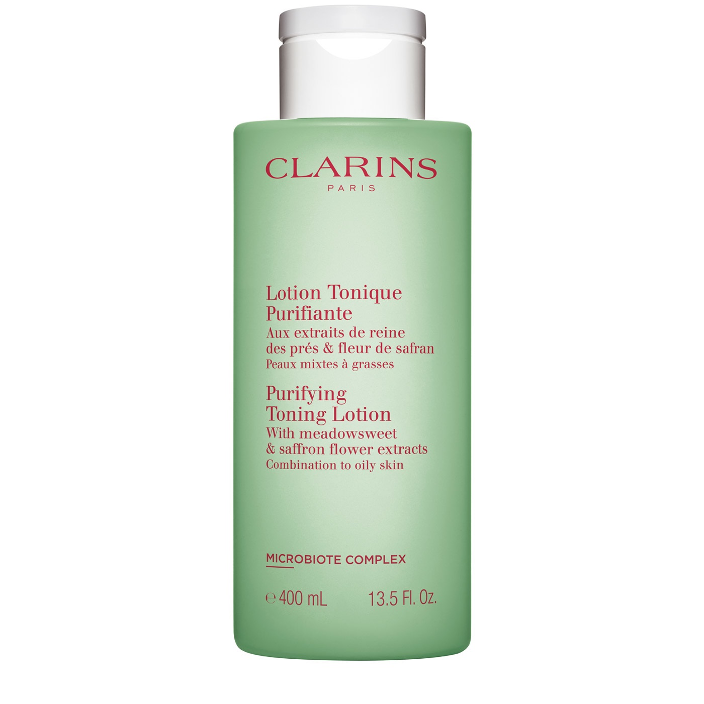 Clarins Lotion Tonique Purifiante 400 ml - Tonico Purificante Senza Alcol con Microbiote Complex per Pelle Mista e Grassa