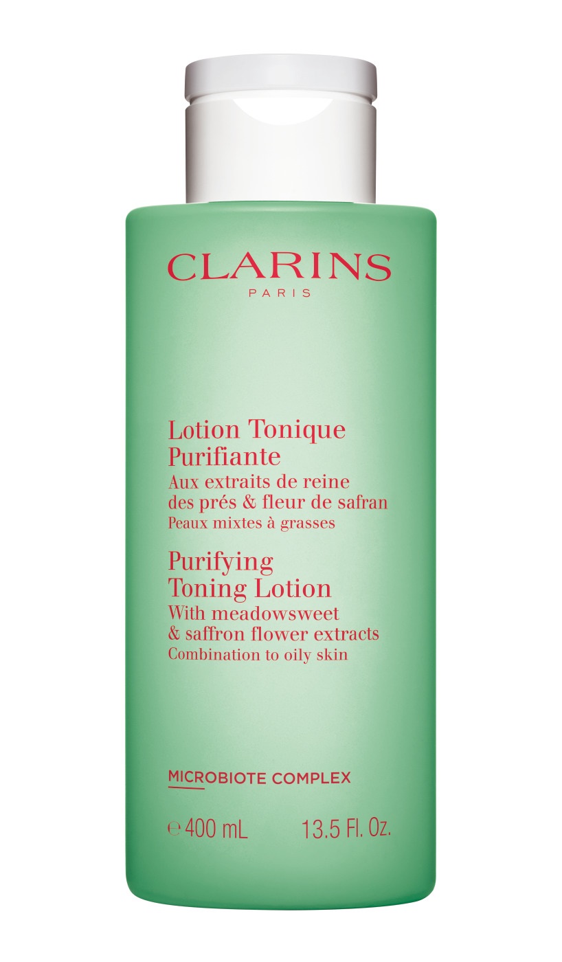 Clarins Lotion Tonique Purifiante 400 ml - Tonico Purificante Senza Alcol con Microbiote Complex per Pelle Mista e Grassa
