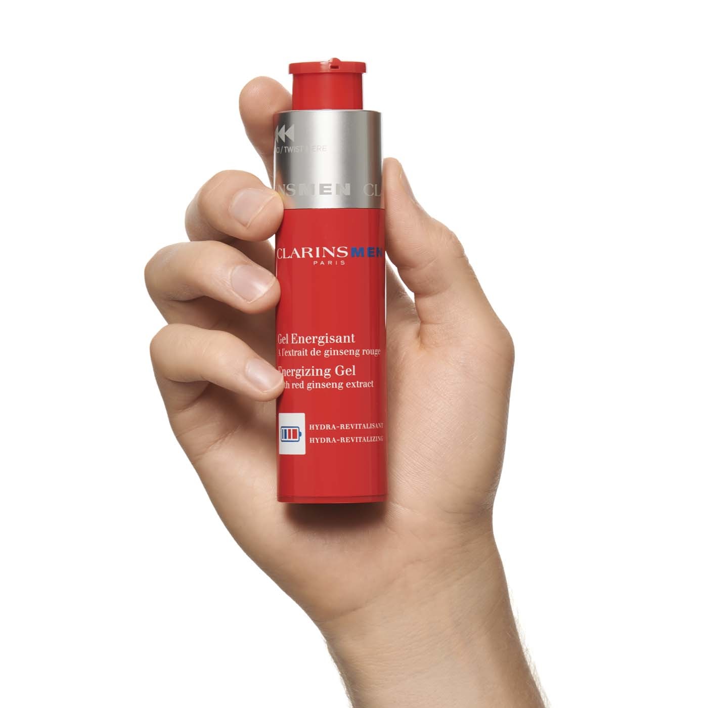 Clarins Men Gel Energizzante 50ml - Gel Idratante Energizzante con Estratto di Ginseng Rosso Biologico per Uomini