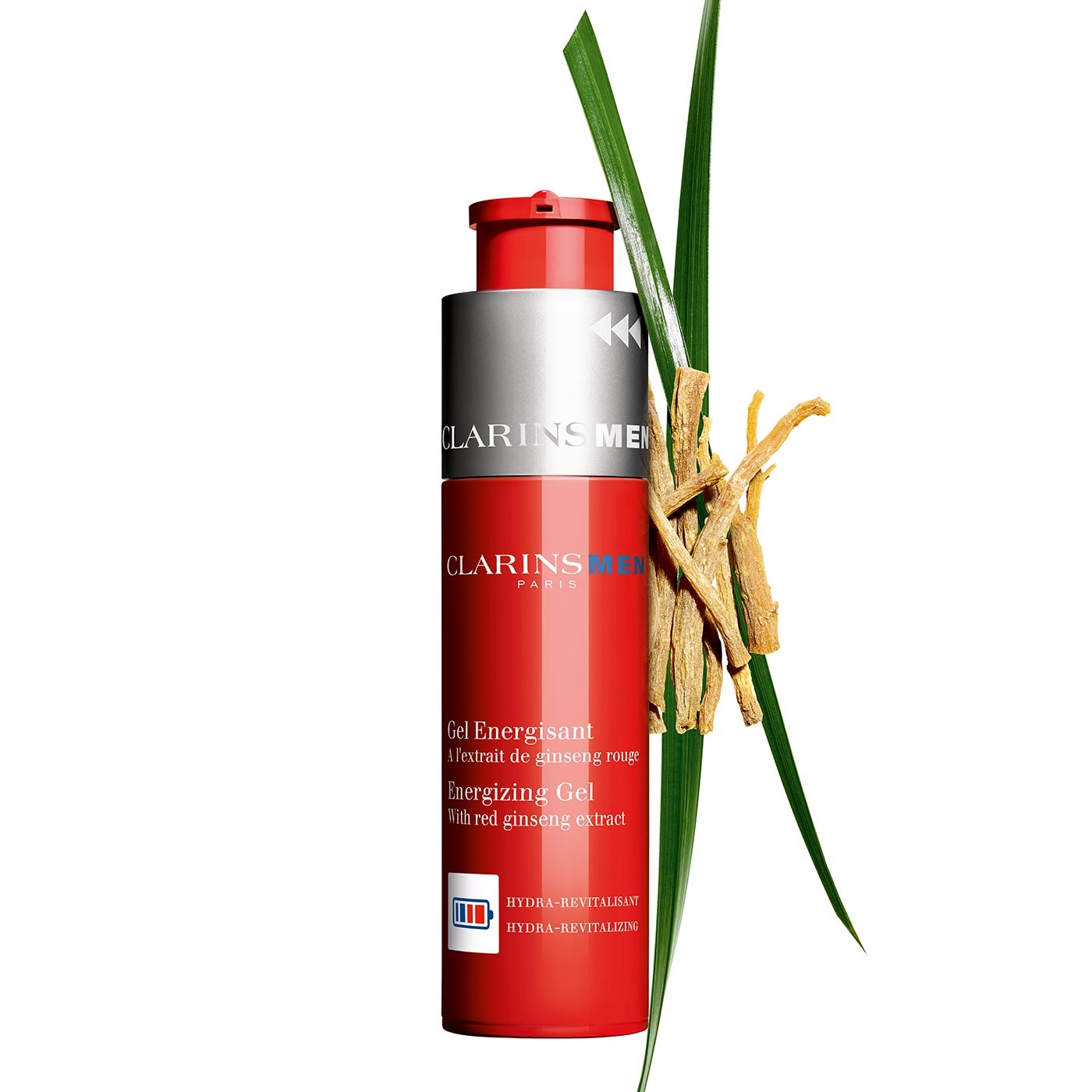 Clarins Men Gel Energizzante 50ml - Gel Idratante Energizzante con Estratto di Ginseng Rosso Biologico per Uomini