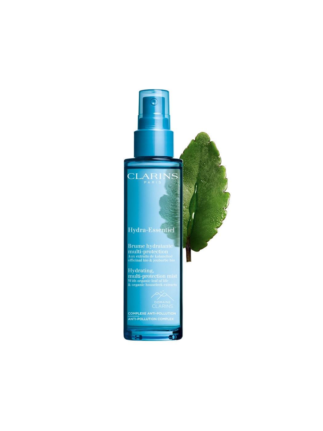 Clarins Hydra-Essentiel Mist - Brume Idratante Multi-Protezione 75 ml con Estratti di Pianta di Goethe e Semprevivo Biologico
