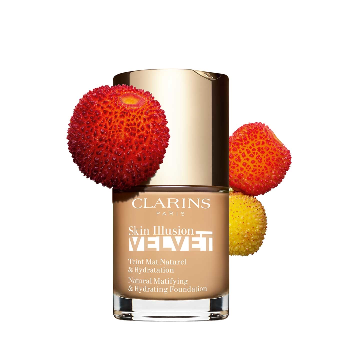 Clarins Skin Illusion Velvet Fondotinta 30ml - Colore 110N Honey, Effetto Pelle Nuda, Texture Leggera e Vellutata