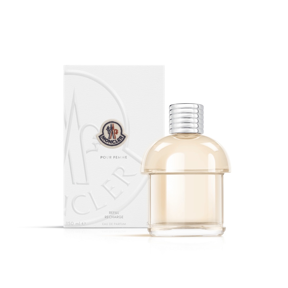 Moncler Pour Femme Eau de Parfum Ricarica 150 ml - Fragranza Floreale e Legnosa con Polvere di Neve