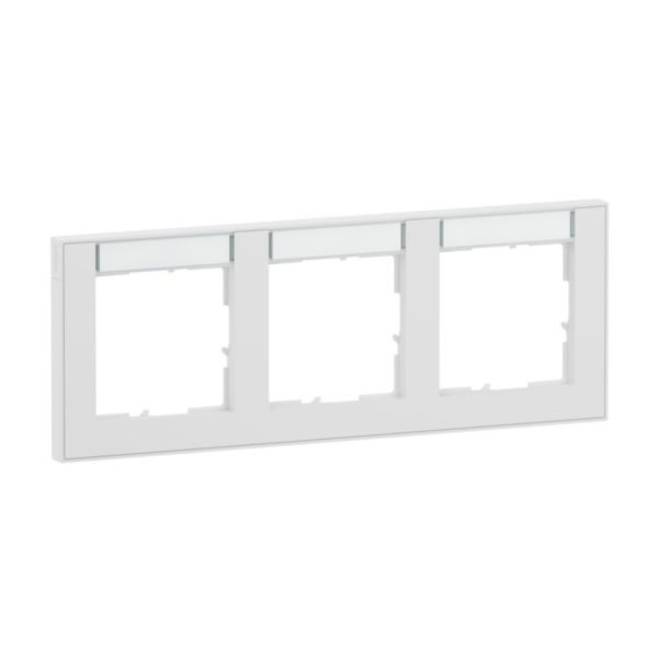 LEGRAND SEANO Telaio Orizzontale a 3 Scomparti in Termoplastico Senza Alogeni, Bianco Ultra con Spazio per Scrivere