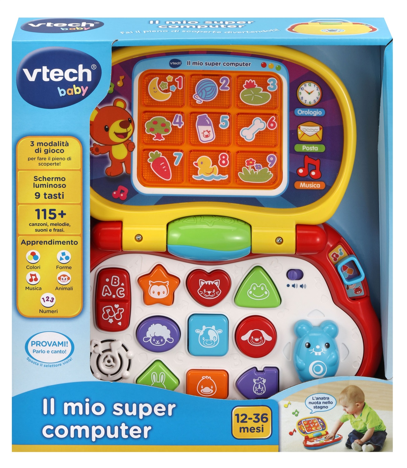 VTech Il Mio Super Computer Interattivo - Computer per Bambini 12-36 Mesi con Mouse, Effetti Luminosi e Suoni Divertenti
