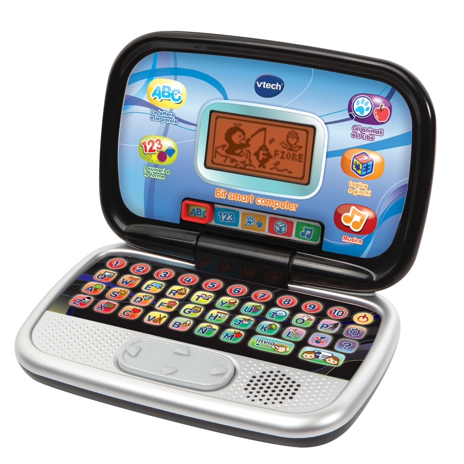 VTech Bit Smart Computer - Computer Interattivo Parlante per Bambini con 20 Attività Educative, Schermo Retroilluminato, Mouse e Personalizzazione
