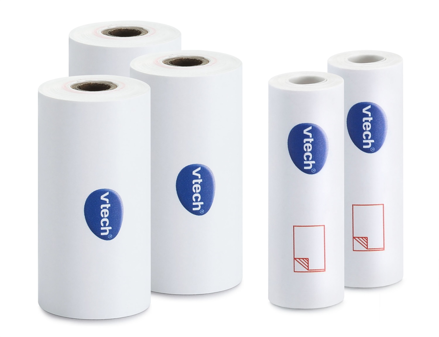 VTech KidiZoom Print Cam - Ricambio Carta Termica, Confezione 5 Rotoli, Compatibile con Kidizoom Print Cam, Fino a 400 Foto, Inclusi 2 Rotoli Adesivi
