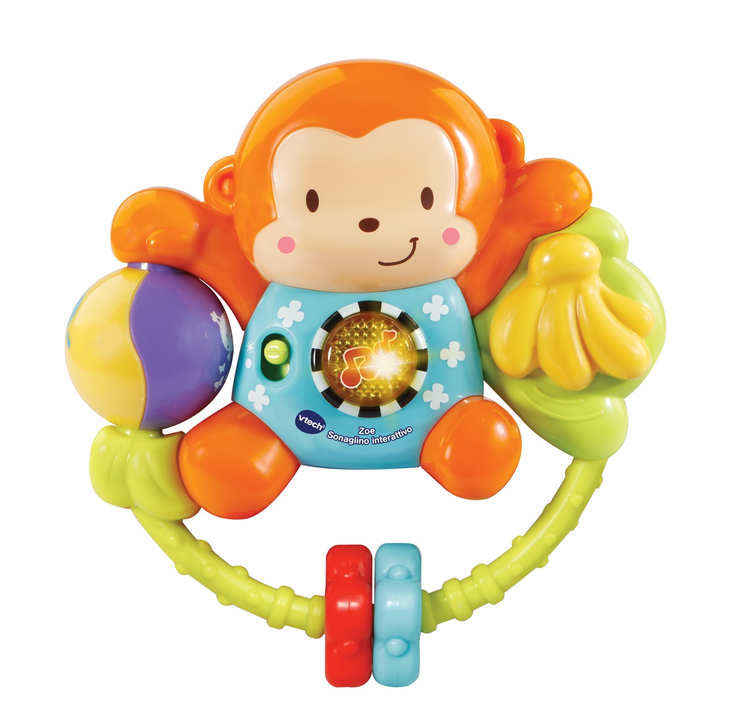 VTech Zoe Sonaglino Interattivo e Luminoso con 15 Melodie, 35 Frasi e Sensore di Movimento per Neonati (3-36 Mesi)