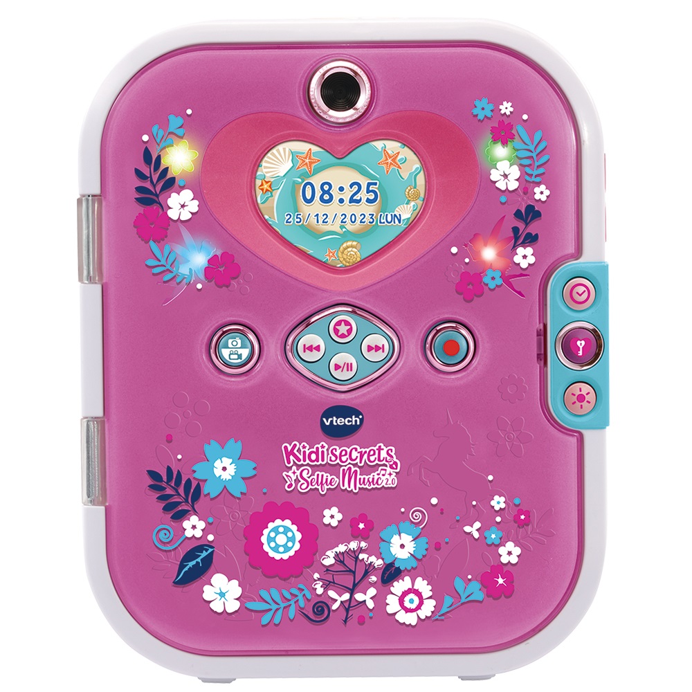 VTech KidiSecrets Selfie Music 2.0 - Diario Segreto Interattivo con Doppia Fotocamera, Lettore MP3, Schermo a Colori e Riconoscimento Facciale per Bambini 6-12 Anni