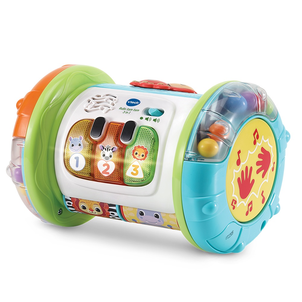 VTech Rullo Tam Tam - Rullo Multiattività 3 in 1 per Bambini, Pianoforte, Sviluppo Motricità Fine e Globale, Sensore di Movimento, Lingua Italiana, Batterie Incluse, 9-36 Mesi
