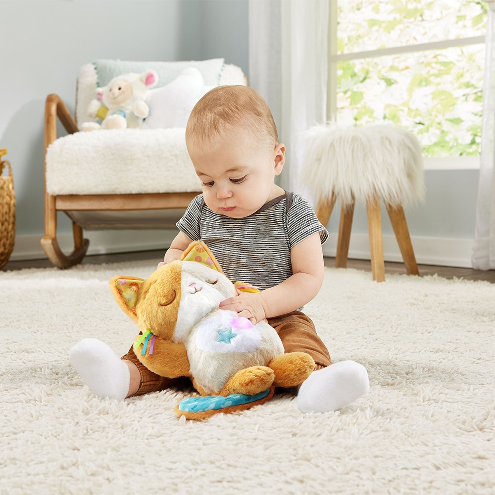 VTech Birba, Dormi e Sogna con Me - Luce Notturna Interattiva per Bambini con Movimento Respiro, Suoni della Natura e Fusa, 0-6 Anni, Batterie Incluse