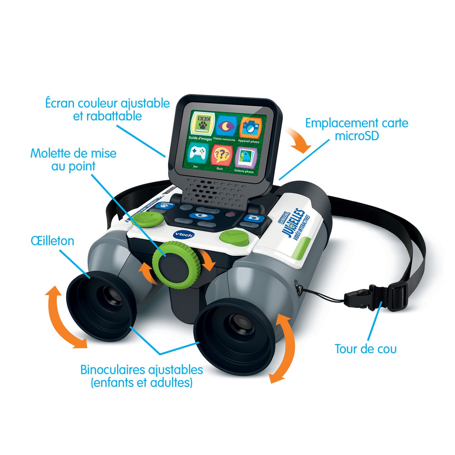 Vtech Genius XL - Video Binocolo Interattivo con Display LCD a Colori per Bambini dai 5 Anni