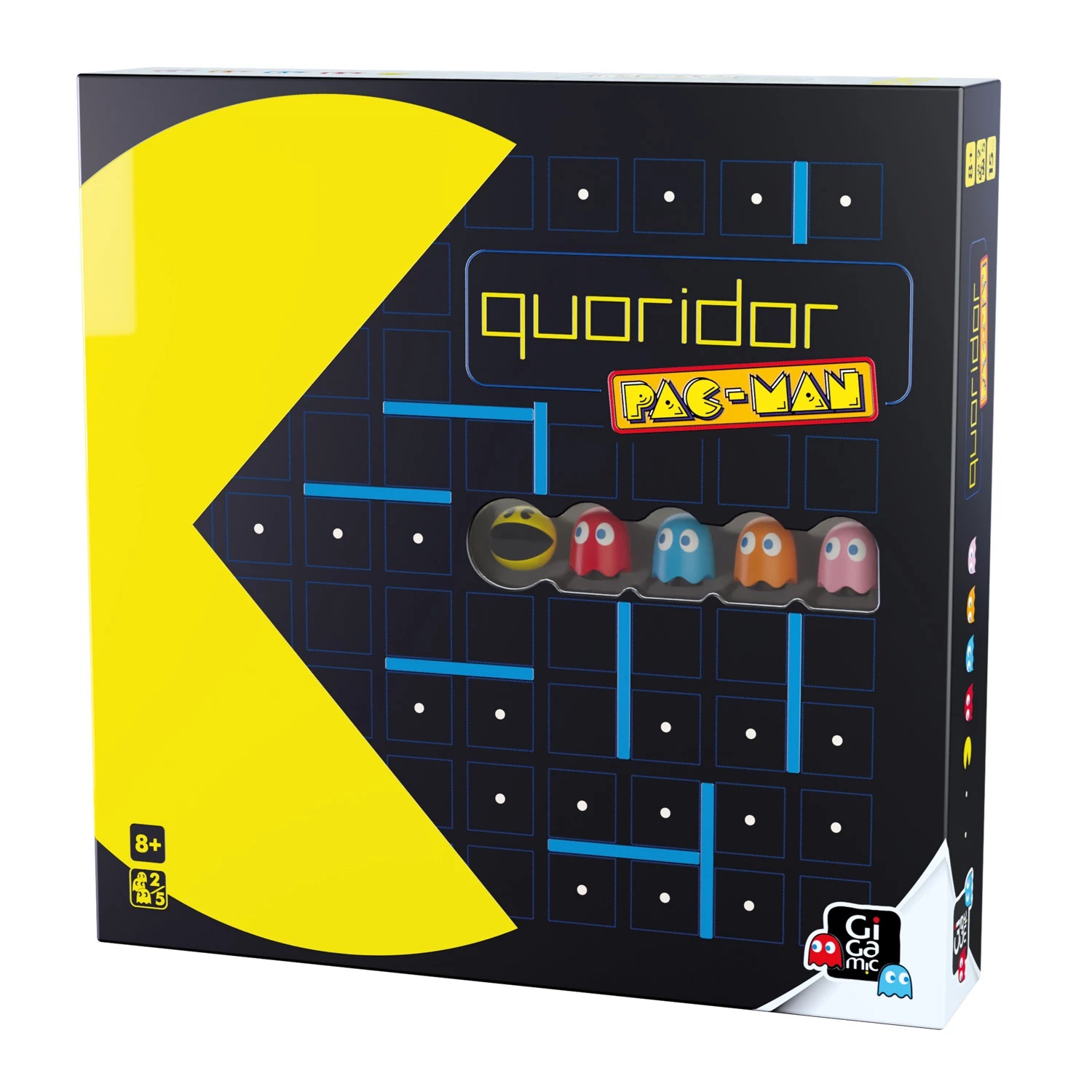 Gigamic Quoridor - Pac-Man, Gioco da Tavolo Astratto per 2-5 Giocatori, Durata 15 Minuti, Età 8 , Due Modalità di Gioco