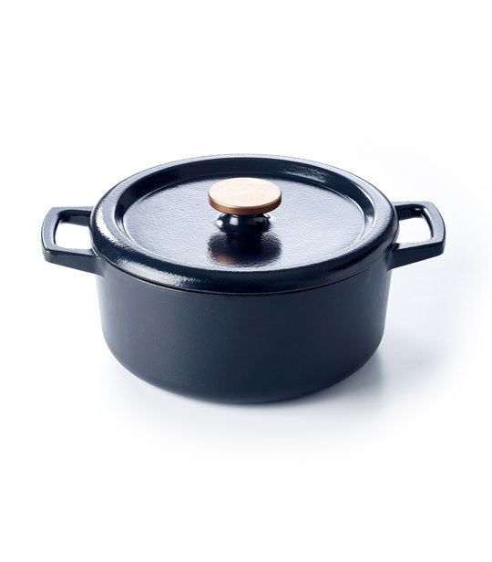 BEKA Casseruola Rotonda Nori in Ghisa Smaltata 26 cm - Capacità 500 cl, Colore Nero