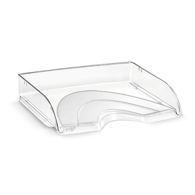 CEP Vaschetta Portacorrispondenza Trasparente in Polistirene - Apertura Frontale, Impilabile, Dimensioni 26 x 35,1 x 6,9 cm - 1135230111