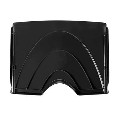 CEP Vaschetta Portacorrispondenza Orizzontale Impilabile in Polistirene Nero Crystal - 35,1 x 26 x 6,9 cm