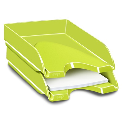 CEP Vaschetta Portacorrispondenza CepPro Gloss - Verde Anice - Polistirolo Impilabile - 34,8 x 25,7 x 6,6 cm