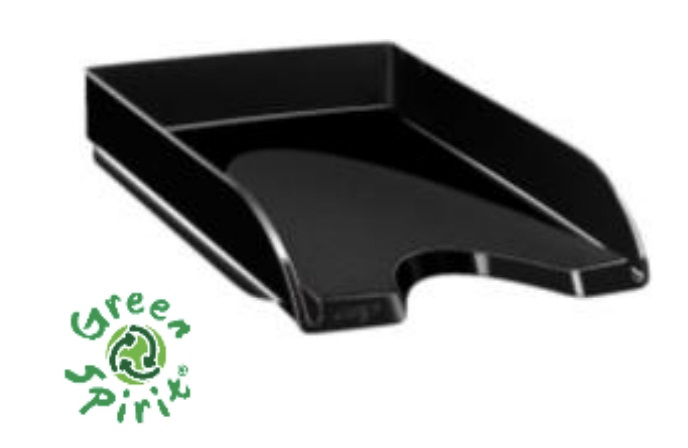 CEP Vaschetta Portacorrispondenza Pro - 34,8 x 25,7 x 6,6 cm - Nero - Polistirene Antiurto - 100% Riciclabile - Apertura Frontale