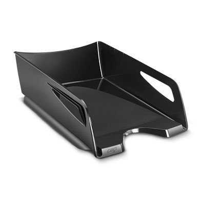 CEP Vaschetta Portacorrispondenza Maxi 220 in Polistirene Nero - 38,6 x 27 x 11,5 cm, Impilabile e Riciclabile