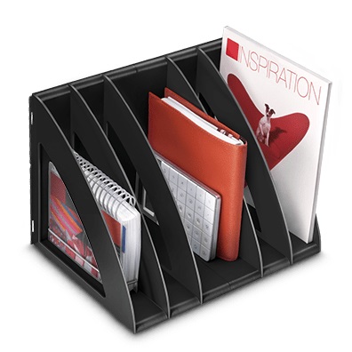 CEP Portariviste CepPro Happy - 6 Divisori Regolabili in Polistirene Nero - 30x22x22 cm