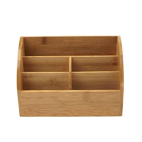 CEP Desk Organizer Silva - 100% Bambù Naturale, Elegante, Certificato FSC, 5 Scomparti, Impermeabile