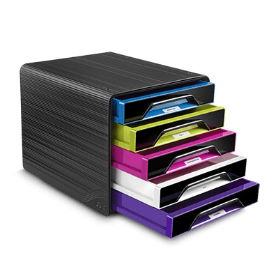 CEP Cassettiera Smoove 7-111 - 5 cassetti standard - Nero/Multicolore - 36 x 28,8 x 27 cm