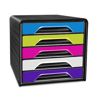 CEP Cassettiera da scrivania Smoove bianca con 5 cassetti, dimensioni 360x288x271 mm, design contemporaneo