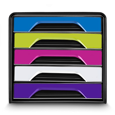 CEP Cassettiera da scrivania Smoove bianca con 5 cassetti, dimensioni 360x288x271 mm, design contemporaneo