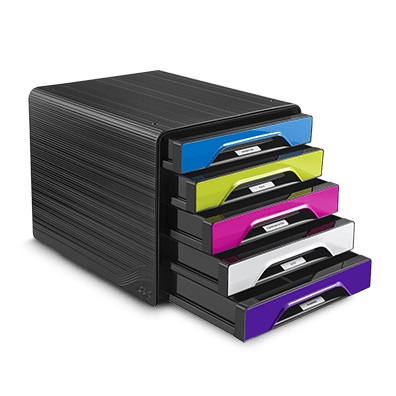 CEP Cassettiera da scrivania Smoove bianca con 5 cassetti, dimensioni 360x288x271 mm, design contemporaneo