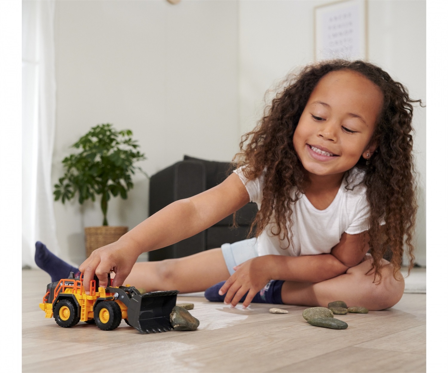 Majorette Volvo Wheel Loader con Luci e Suoni - Pala Gommata 21 cm
