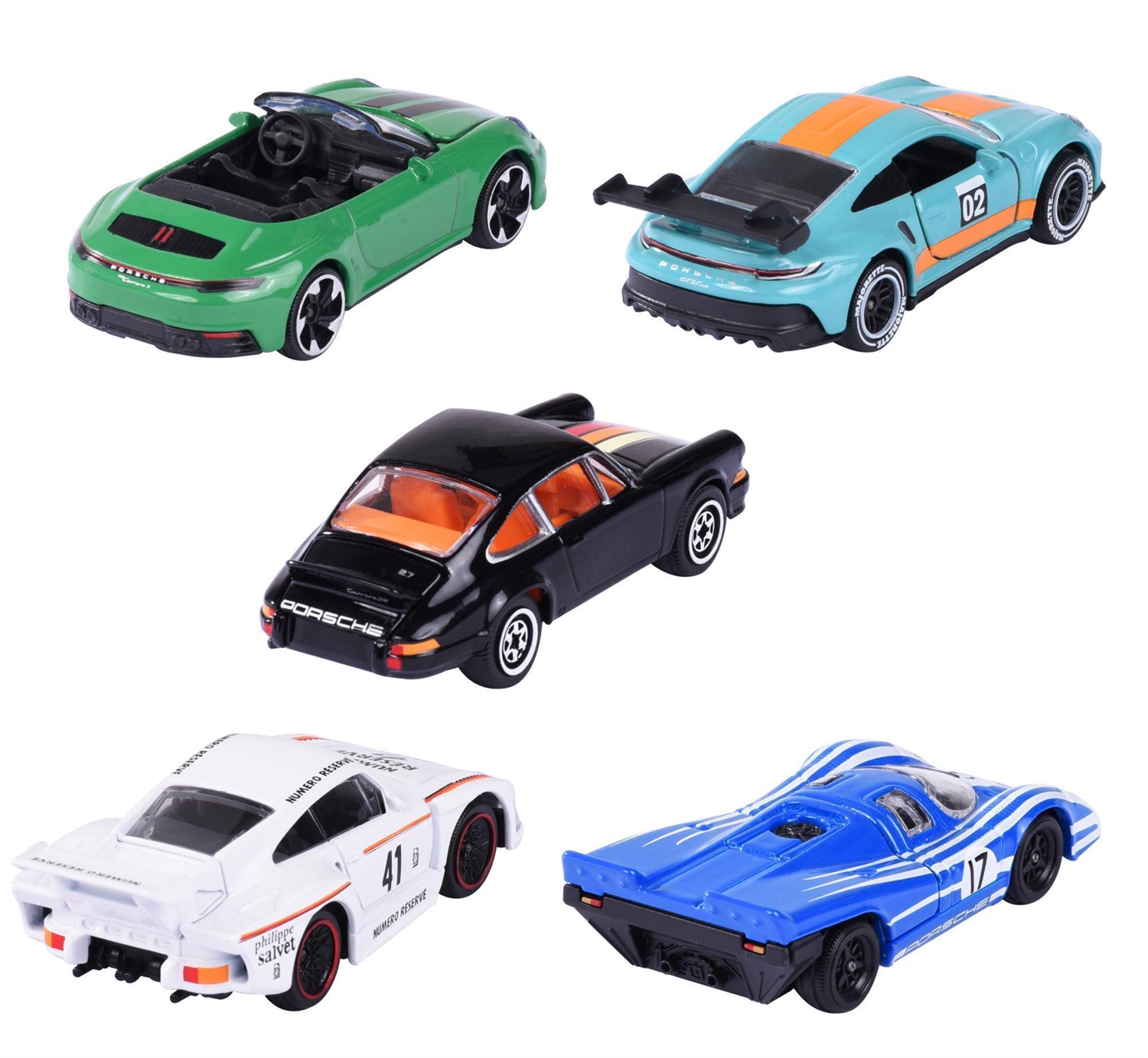 Majorette Porsche 5 Pieces Giftpack - Set di 5 Auto Sportive in Metallo Die-Cast per Bambini dai 3 Anni