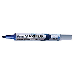 Pentel Marcatore per Lavagne Bianche MAXIFLO MWL5S-C Blu Punta Conica 4,0 mm - Confezione da 12 Pezzi
