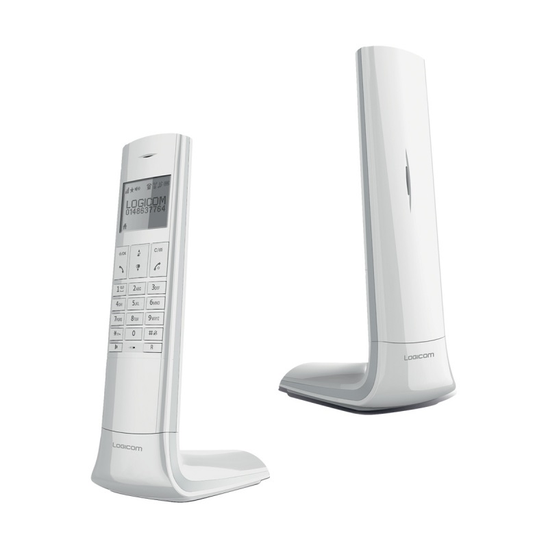 Logicom Luxia 150 Solo - Telefono Cordless Bianco e Grigio con Display Retroilluminato e Vivavoce
