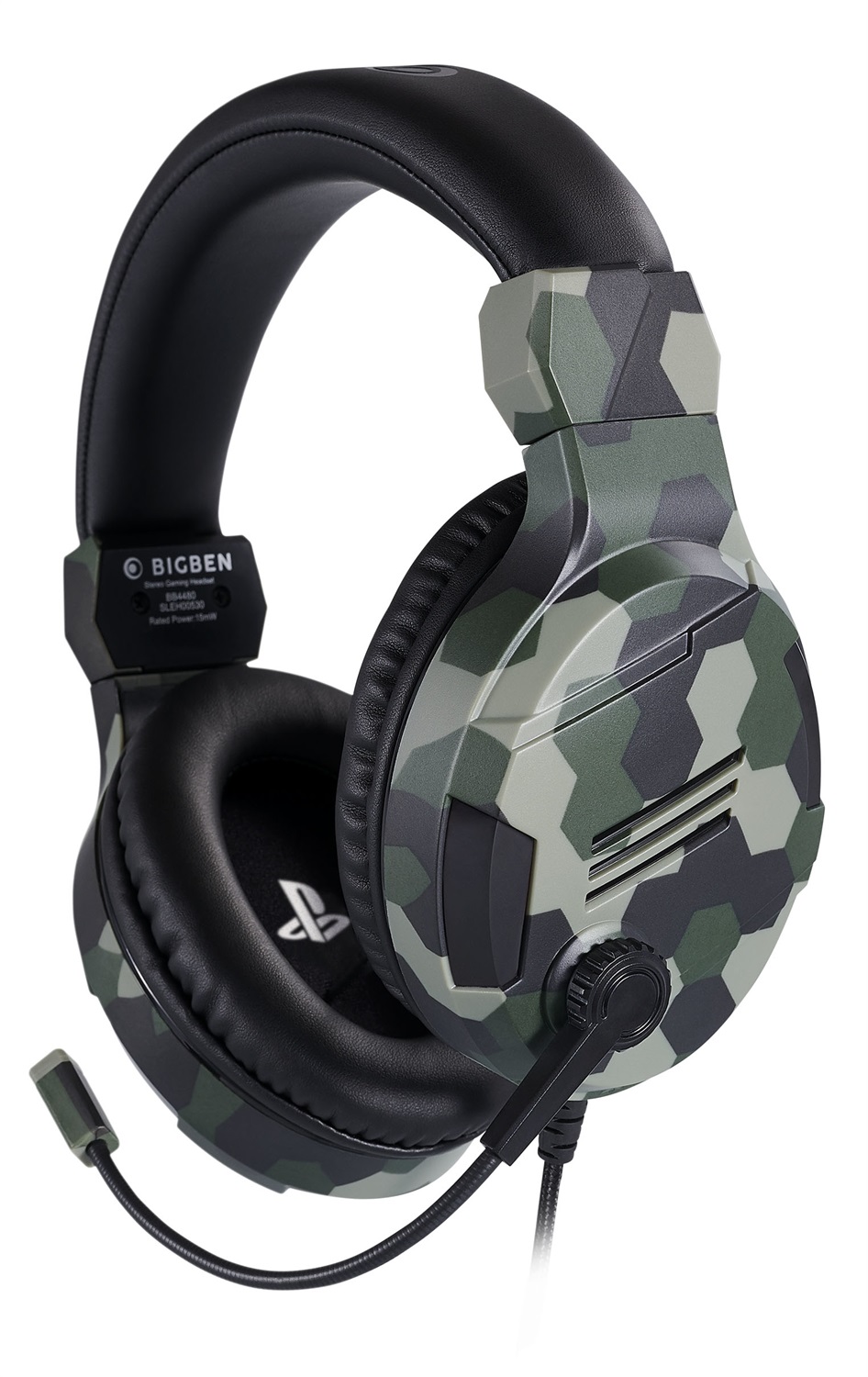 Bigben Interactive Cuffie Gaming PS4OFHEADSETV3GREEN - Cuffie Stereo Camouflage Verde con Microfono e Controllo Volume