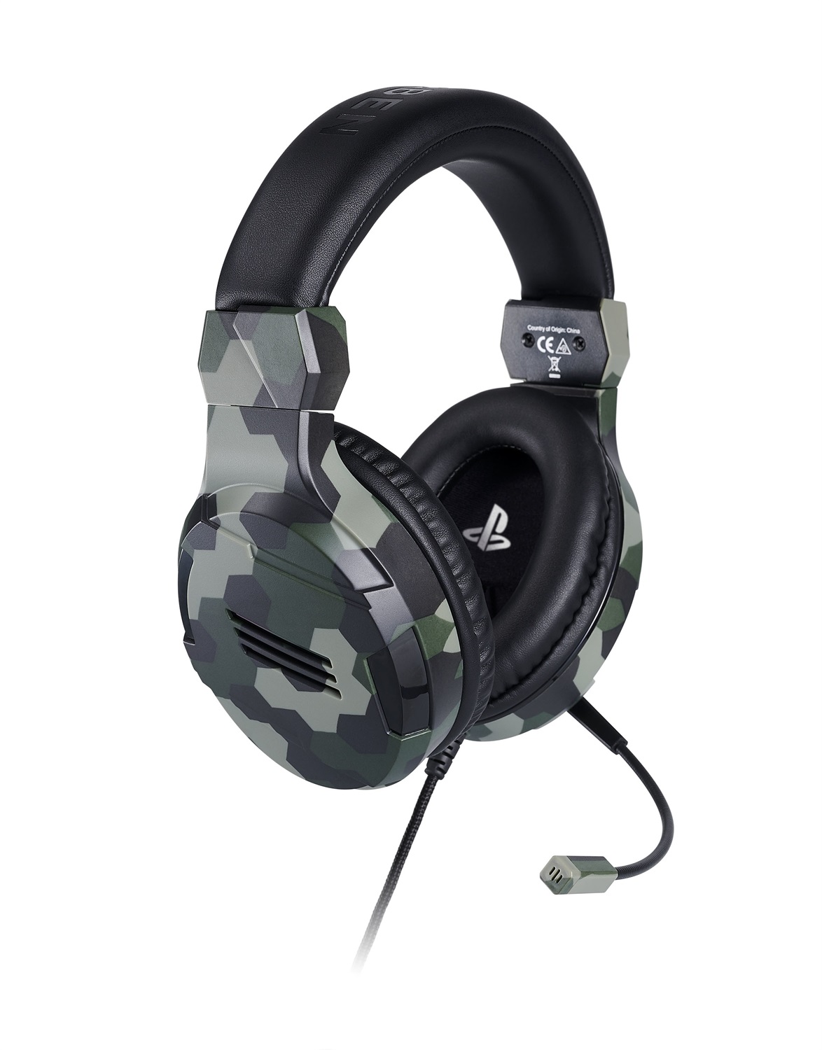 Bigben Interactive Cuffie Gaming PS4OFHEADSETV3GREEN - Cuffie Stereo Camouflage Verde con Microfono e Controllo Volume