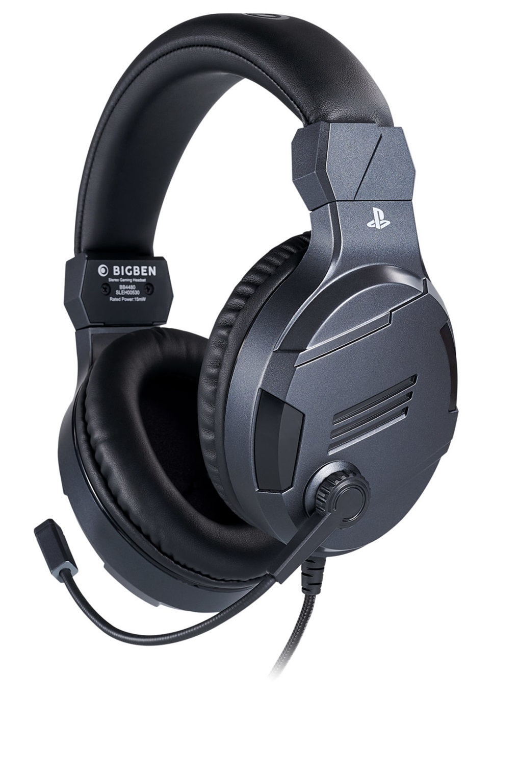 Big Ben Cuffie Gaming V3 Titanio - Compatibili con PS4, PS5, PC e Mac, Microfono Regolabile, Controllo Volume Integrato