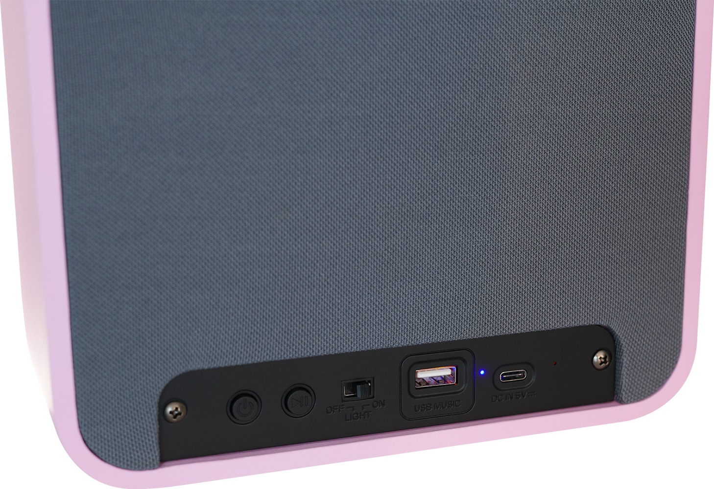 Bigben Altoparlante Wireless con Luce Notturna Stella Rosa - Bluetooth 4.2, Batteria Ricaricabile, Telecomando